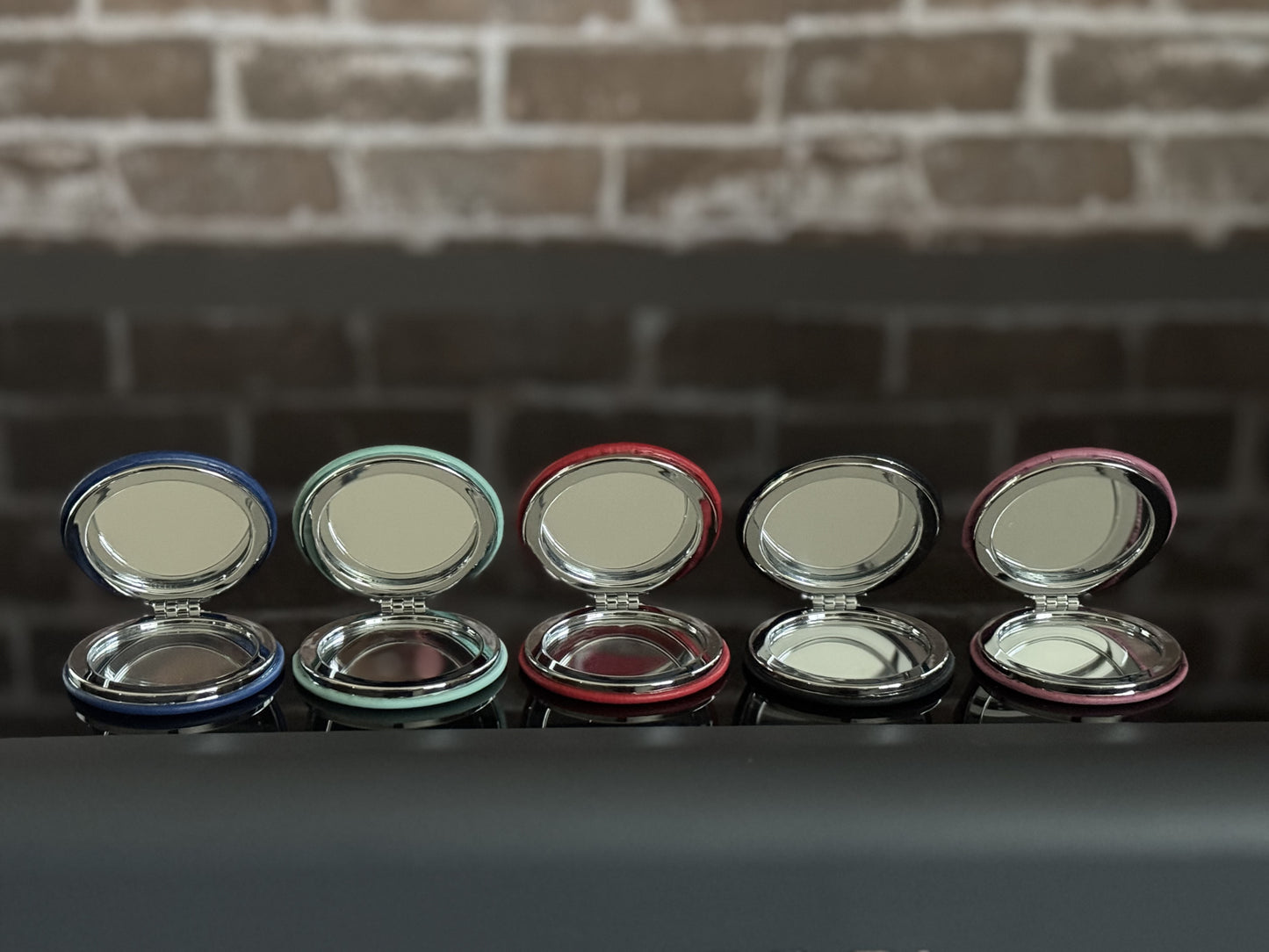 Custom Engraved Leather Compact Mirror