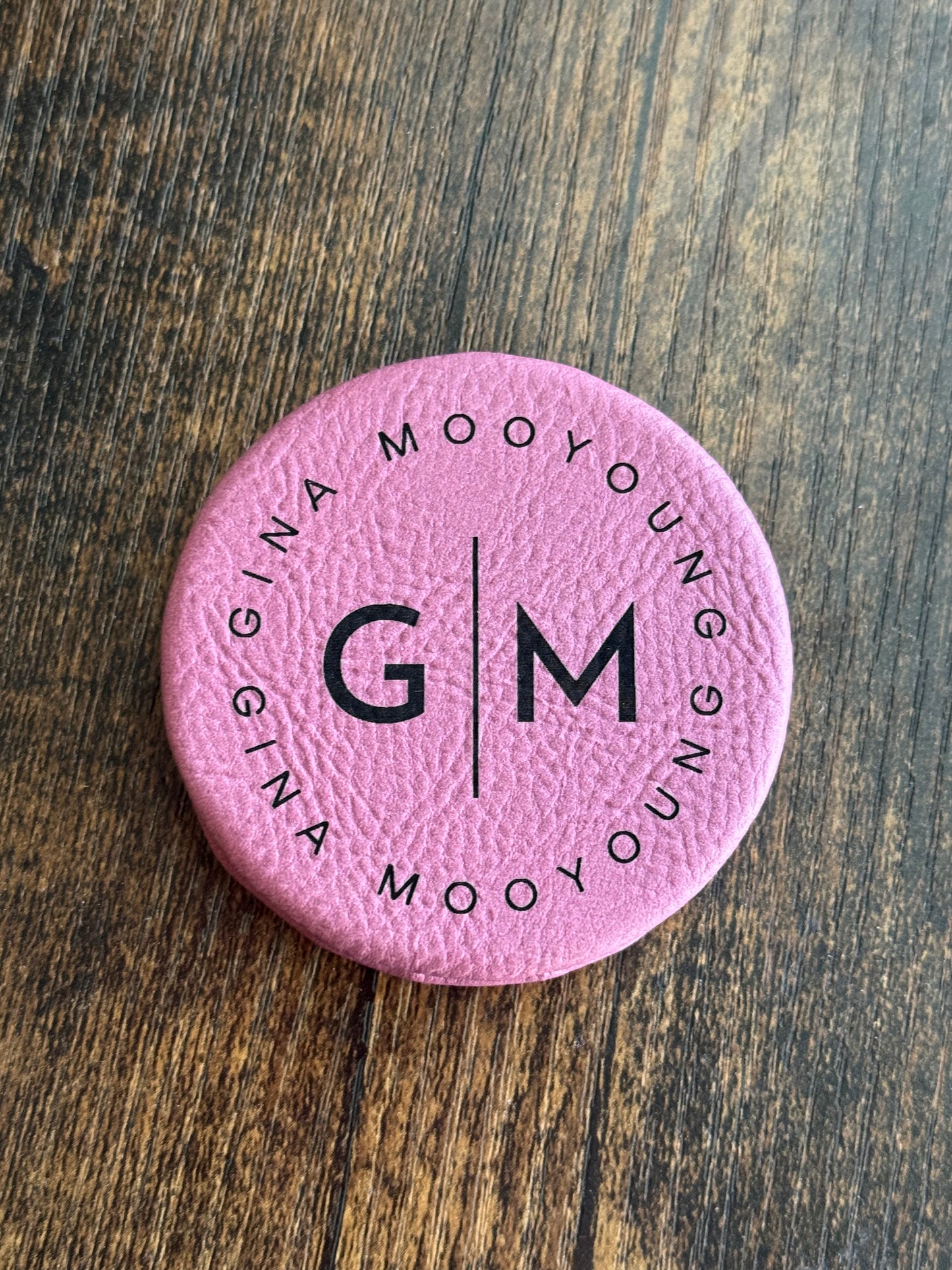 Custom Engraved Leather Compact Mirror