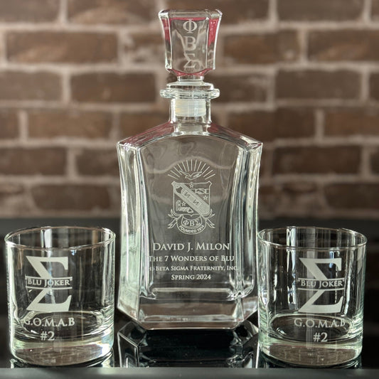 Custom Engraved Phi Beta Sigma Decanter Set