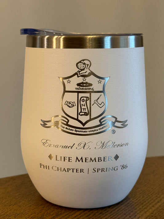 Custom Engraved Kappa Alpha Psi Wine Tumbler (12 oz)