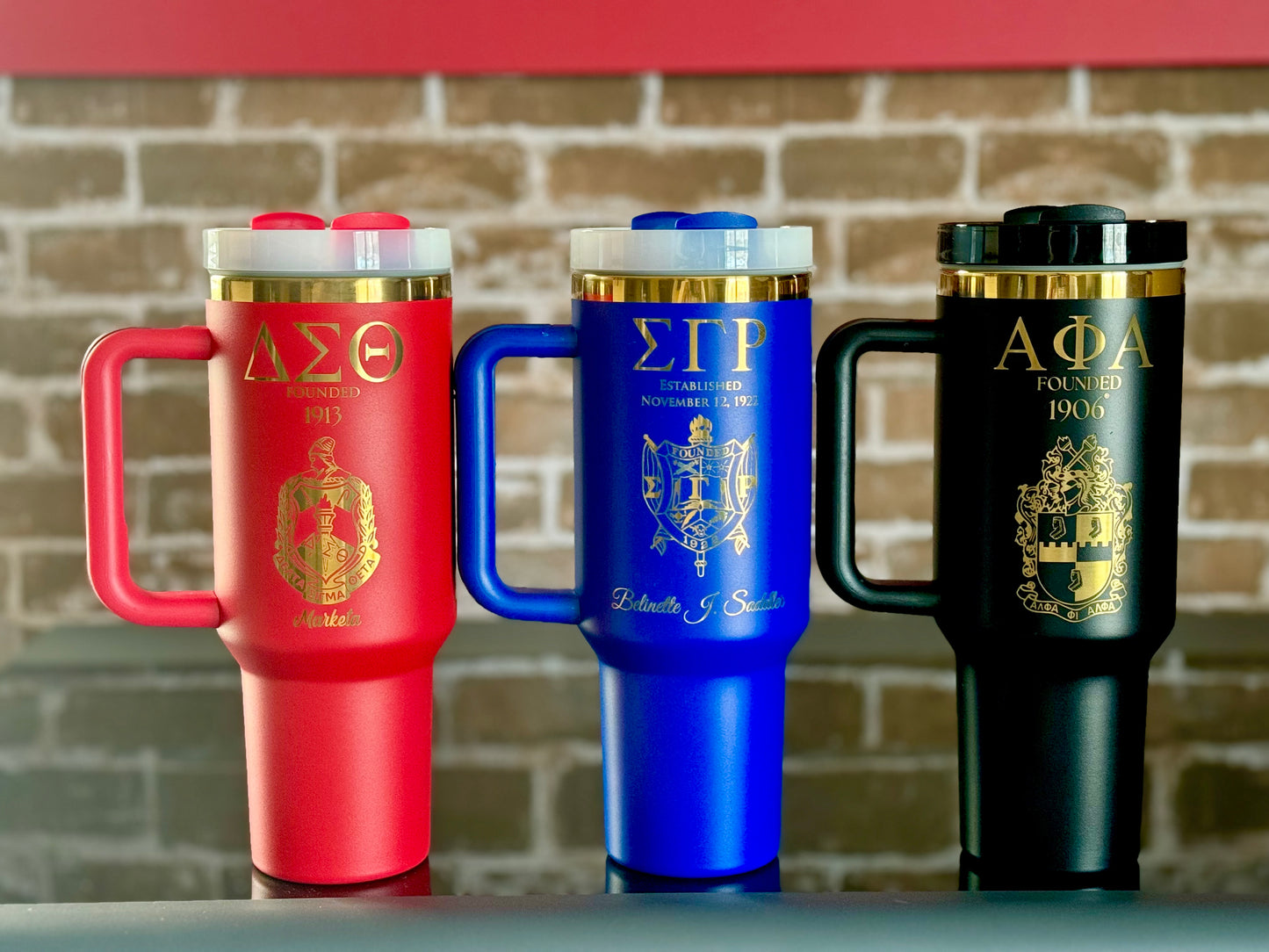 Custom Engraved Greek Tumbler (40 oz)