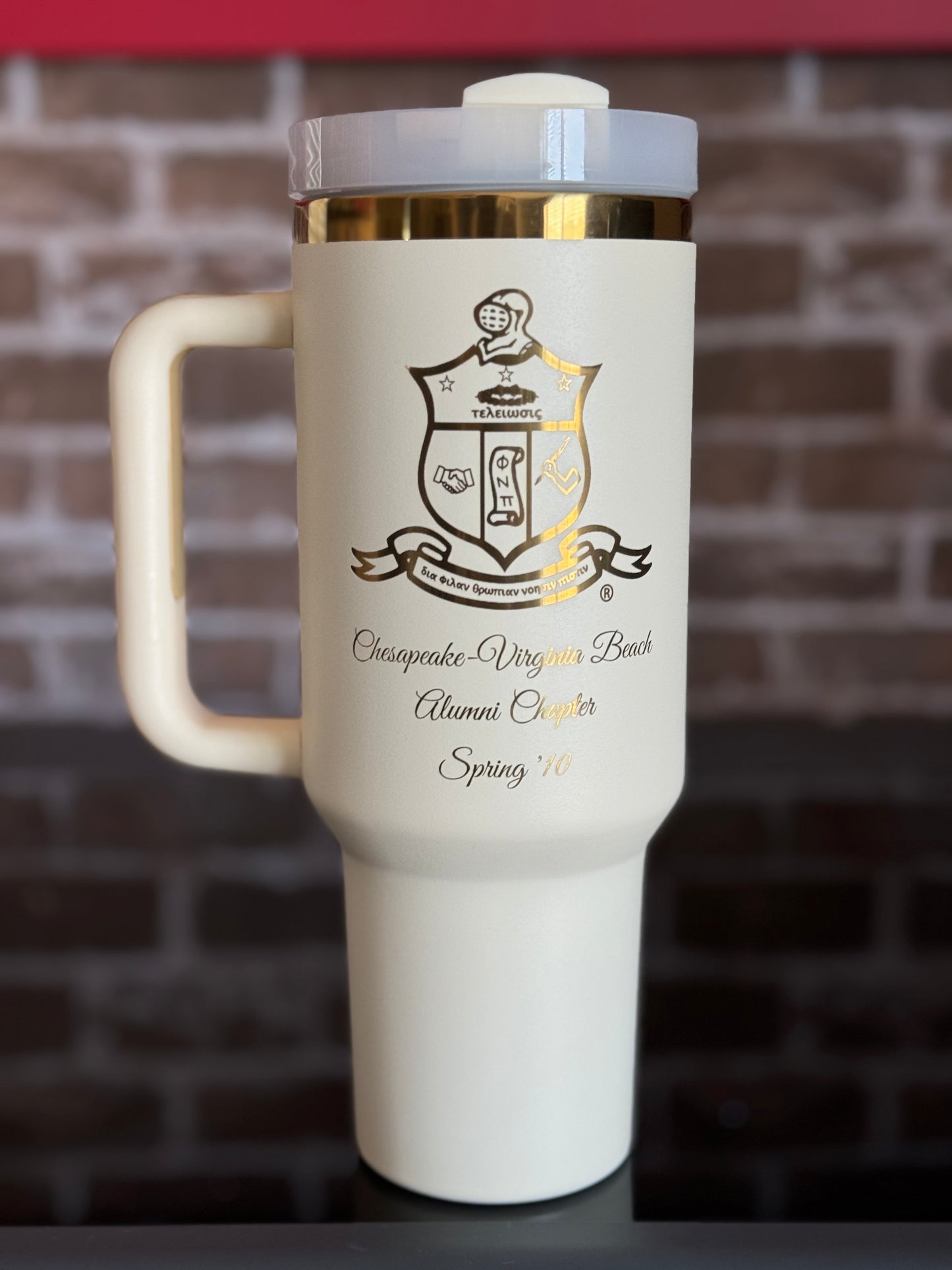 Custom Engraved Greek Tumbler (40 oz)