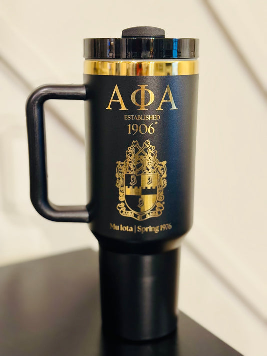 Custom Engraved Alpha Phi Alpha Tumbler (40 oz)